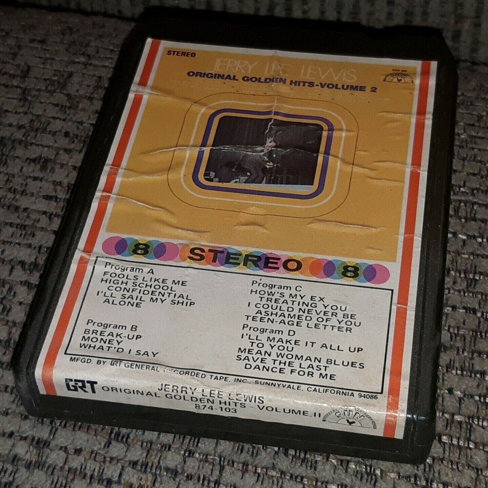Vintage 8-TRACK TAPE Jerry Lee Lewis Original Golden Hits Volume 2 Fools Like Me